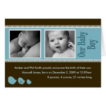Baby Boy Announcement Card