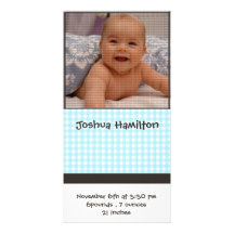 baby boy announcement photo card