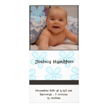 baby boy announcement photo card