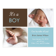 Baby Boy announcement postcards