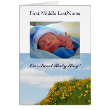 Baby Boy Birth Annoucement Baby Photo Cards Custom