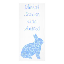 Baby Boy Birth Announcement Bookmark Keepsakes Rack Card Design