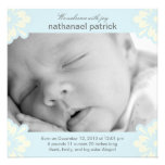 Baby Boy Birth Announcement - Floral Corners