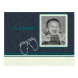 baby boy birth announcements postcard
