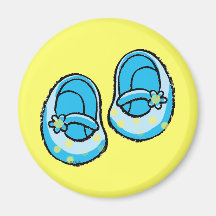 Baby boy blue shoes refrigerator magnet