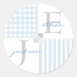 Baby Boy Blue Twins Modern Sticker