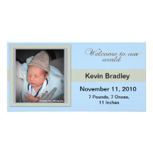 baby boy customized photo card