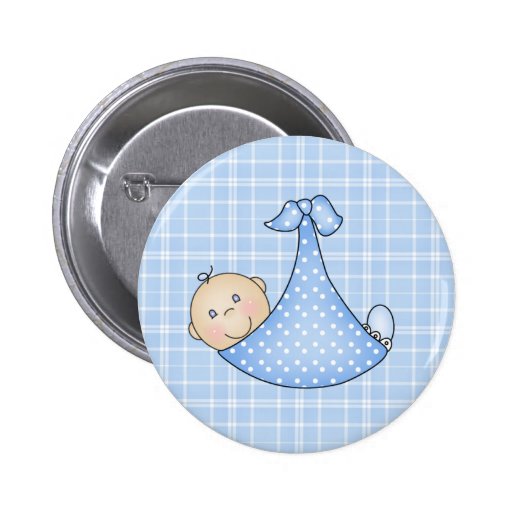 Baby Boy in Blanket Pins