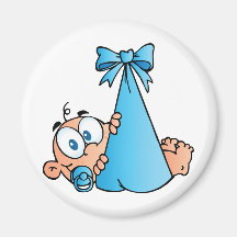 Baby Boy In Bundle Magnets