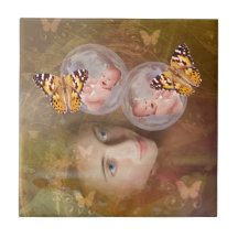 Baby boy or girl twins ceramic tiles