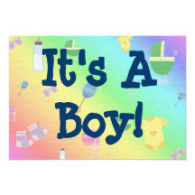 BABY BOY PERSONALISED INVITE
