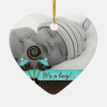 Baby Boy Photo Ornament Cake Pops Blue