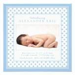 Baby Boy Photo Polka Dot Birth Announcement