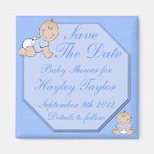 Baby Boy Shower Save The Date Magnet