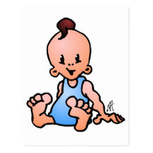 Baby boy sitting postcards