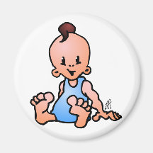 Baby boy sitting refrigerator magnets