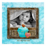 Baby Boy Valentine Announcement Cupcake Blue