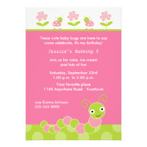 Baby Bugs Birthday Party Invitation