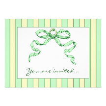 Baby Business Green & Yellow Striped Invitations