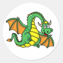 Baby Dragon Round Sticker