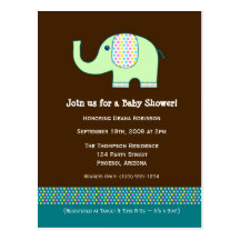 Baby Elephant Baby Shower Invitation Post Cards
