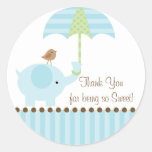 Baby Elephant Umbrella Thank You Sticker