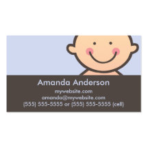 Baby Face Blue & Brown Business Cards