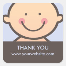 Baby Face - Blue & Brown Personalised Stickers
