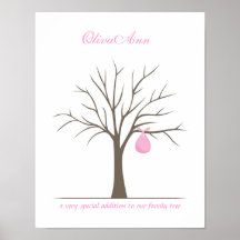 Baby Fingerprint Tree - Pink