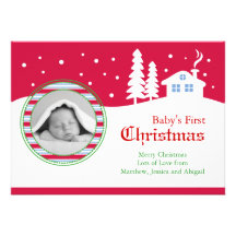 Baby First Christmas Photo Card Personalized Invite