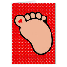 baby footprint light skin greeting card
