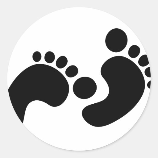 baby footprints classic round sticker | Zazzle