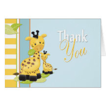 Baby Giraffe Thank You Card