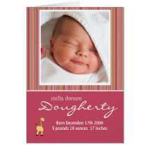 Baby Girl Announcement Card