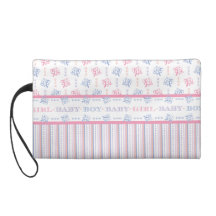 Baby Girl Baby Boy Equal Joy Gender Reveal Party Wristlet Clutch