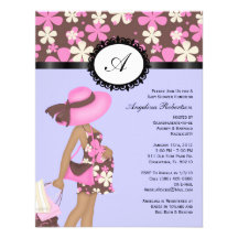 Baby Girl Cute Shower Flowers Invitations