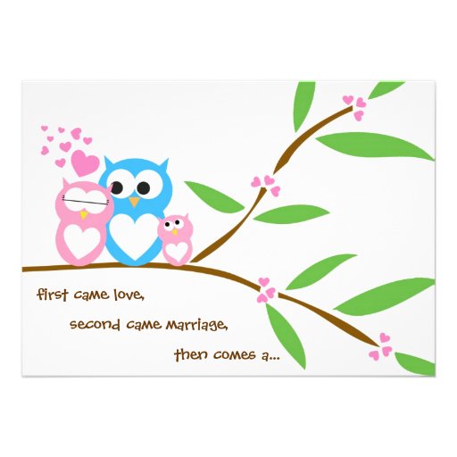 Baby Girl Owl Baby Shower Invitation