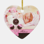Baby Girl Photo Ornament Cake Pops Pink