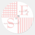 Baby Girl Pink Twins Modern Sticker