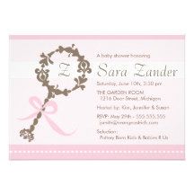 Baby Girl Rattle Shower Invitation