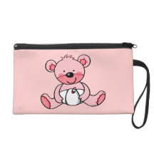 Baby Girl (teddy bear) Wristlet Clutches