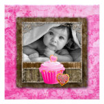 Baby Girl Valentine Announcement Cupcake