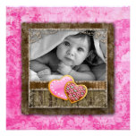 Baby Girl Valentine Announcement Heart Cookies
