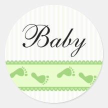 Baby green footprint stickers