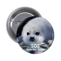 BABY HARP SEAL Button Design