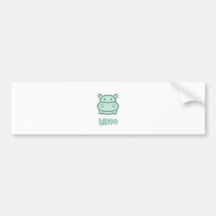 Baby Hippo Cartoon Bumper Sticker