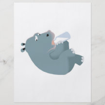baby hippo drinking bottle flyer design
