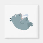baby hippo drinking bottle fridge magnet