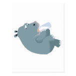 baby hippo drinking bottle postcards