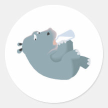 baby hippo drinking bottle stickers